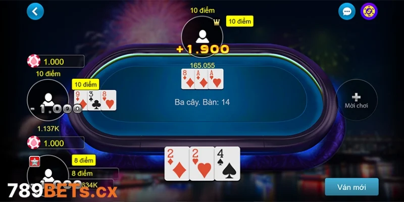 Đánh bài 3 cây đổi thưởng kết hợp may mắn và chiến thuật